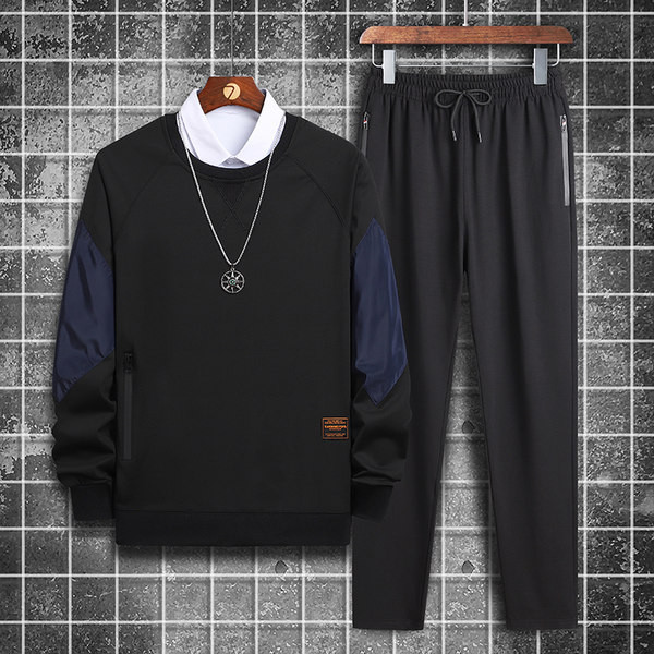 Casual ανδρικό σετ με τσέπη και κορδόνια