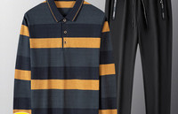 Divdaļīgs vīriešu sporta komplekts ar klasisku apkakli un saitēm