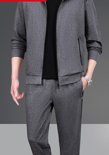 Divdaļīgs vīriešu sporta komplekts ar rāvējslēdzēju un kabatu