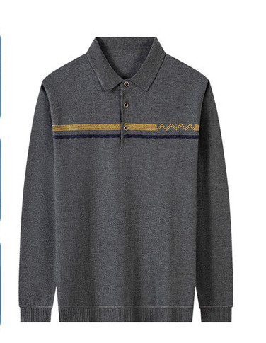 Ανδρική casual μπλούζα με γιακά και σετ δεμένο παντελόνι