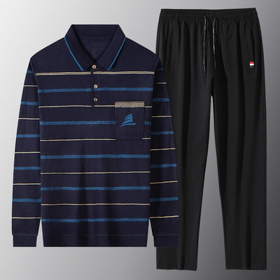 Vīriešu svītrains divdaļīgs komplekts