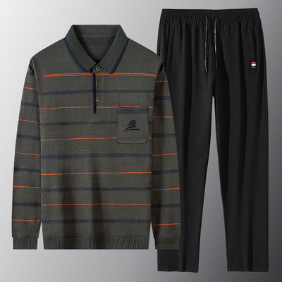 Vīriešu svītrains divdaļīgs komplekts