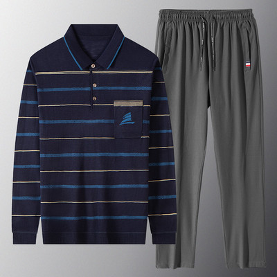 Vīriešu svītrains divdaļīgs komplekts