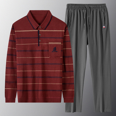 Vīriešu svītrains divdaļīgs komplekts