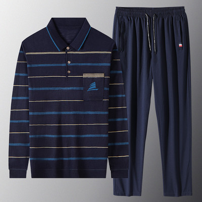 Vīriešu svītrains divdaļīgs komplekts