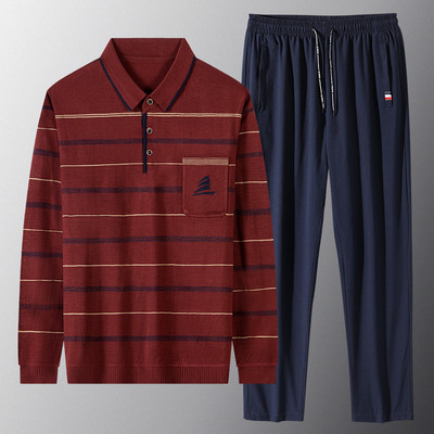 Vīriešu svītrains divdaļīgs komplekts