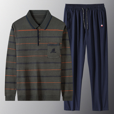 Vīriešu svītrains divdaļīgs komplekts