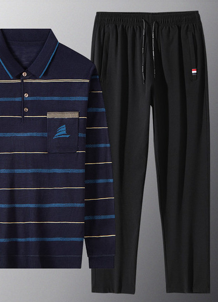 Vīriešu svītrains divdaļīgs komplekts