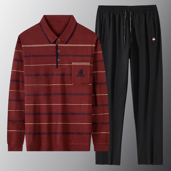 Vīriešu svītrains divdaļīgs komplekts