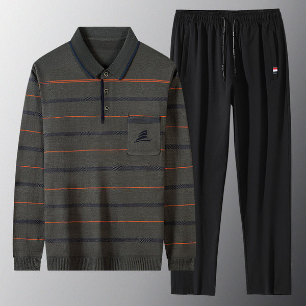 Vīriešu svītrains divdaļīgs komplekts