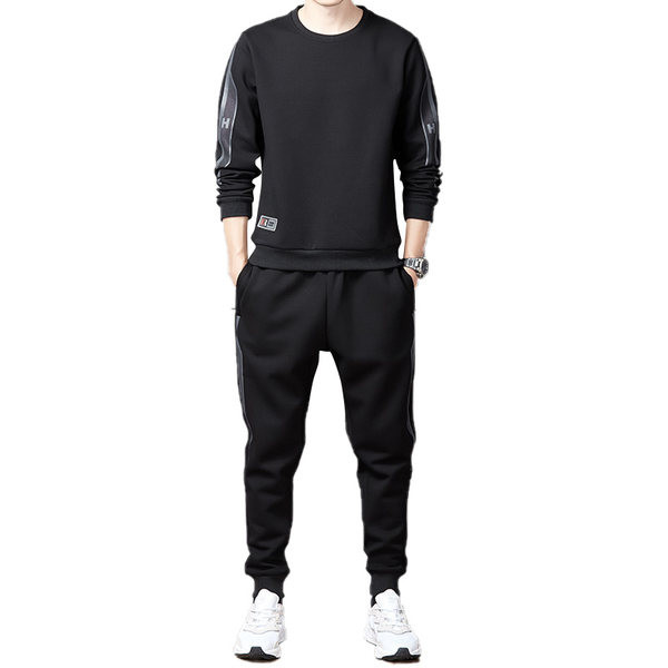 Ikdienas vīriešu komplekts melnā krāsā - divi gabali