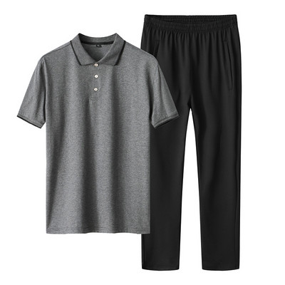 Vīriešu sporta divdaļīgs t-krekls ar īsām piedurknēm ar kabatas dibeniem