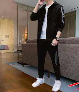 Ανδρικό αθλητικό σετ μαύρο και γκρι χρώμα