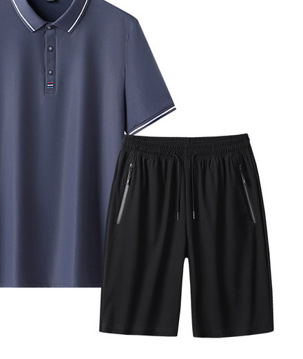 Vīriešu divdaļīgs komplekts ar apkakli un dibenu