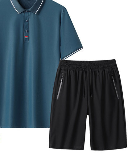 Vīriešu divdaļīgs komplekts ar apkakli un dibenu