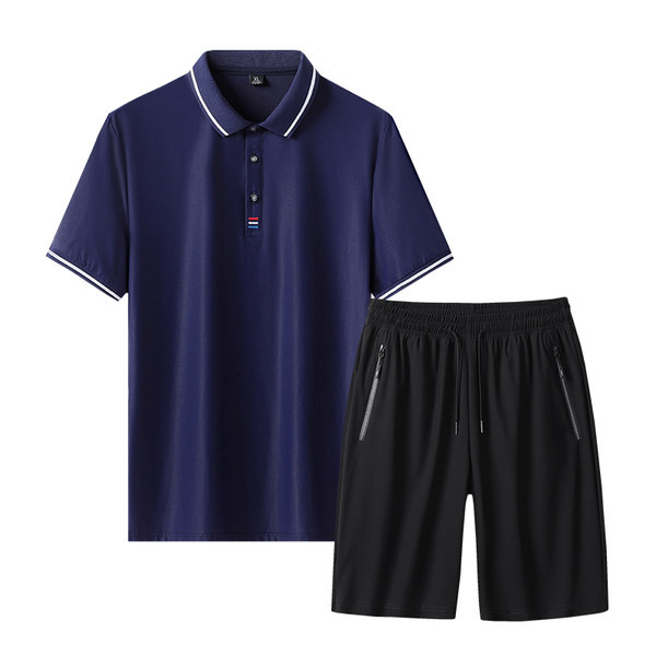 Vīriešu divdaļīgs komplekts ar apkakli un dibenu