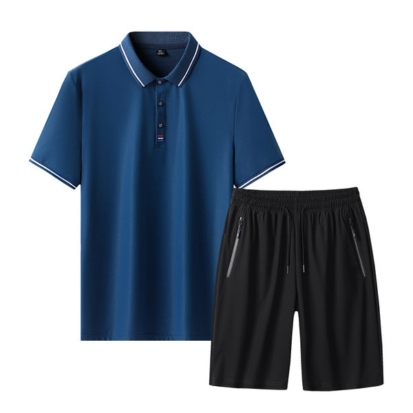 Vīriešu divdaļīgs komplekts ar apkakli un dibenu