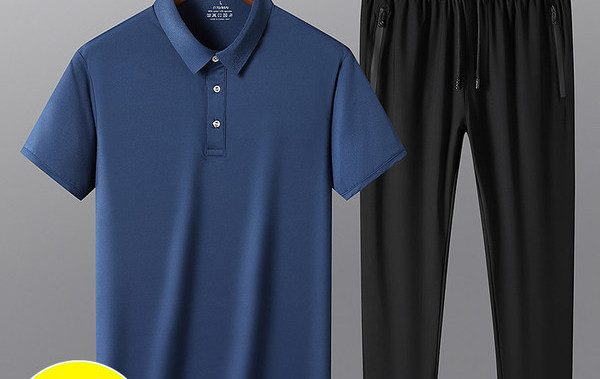 Divdaļīgs vīriešu treniņtērps ar īsām piedurknēm