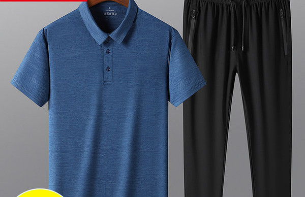 Sportmodell férfi kétrészes szett rövid ujjal