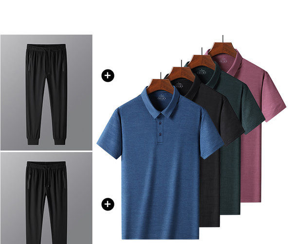 Sportmodell férfi kétrészes szett rövid ujjal