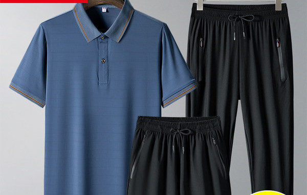 Sportos férfi kétrészes szett rövid ujjal