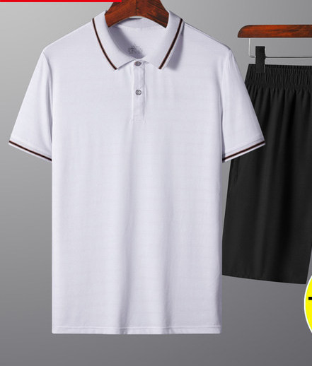 Ikdienas stila vīriešu divdaļīgs komplekts ar īsām piedurknēm un šortiem