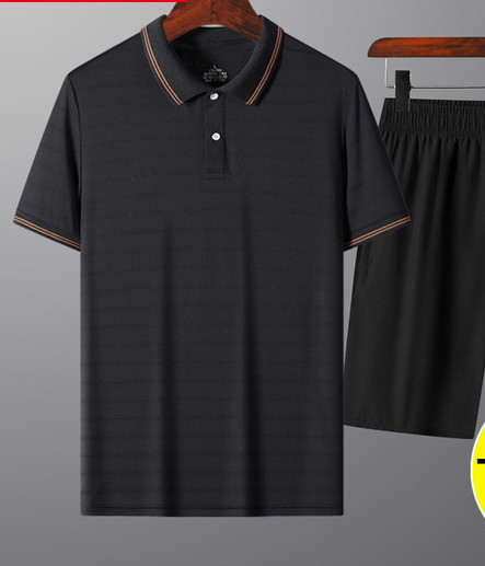 Ikdienas stila vīriešu divdaļīgs komplekts ar īsām piedurknēm un šortiem