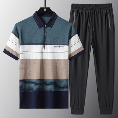 Férfi kétrészes szett - rövid ujjú blúz és sport alsó