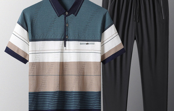 Férfi kétrészes szett - rövid ujjú blúz és sport alsó