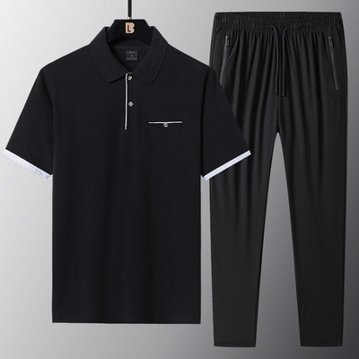 Vīriešu sporta komanda - divdaļīga blūze ar apkakli un apakšu