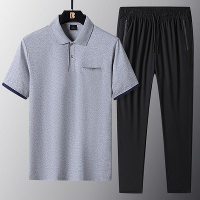 Vīriešu sporta komanda - divdaļīga blūze ar apkakli un apakšu