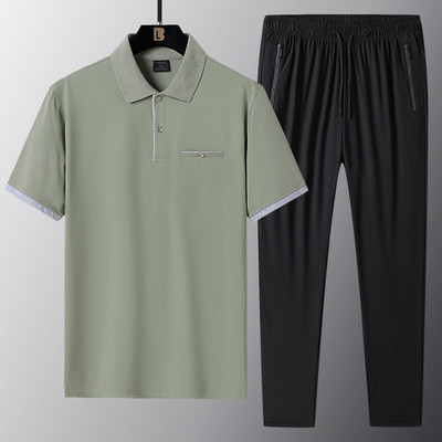 Vīriešu sporta komanda - divdaļīga blūze ar apkakli un apakšu