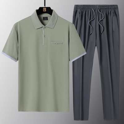 Vīriešu sporta komanda - divdaļīga blūze ar apkakli un apakšu