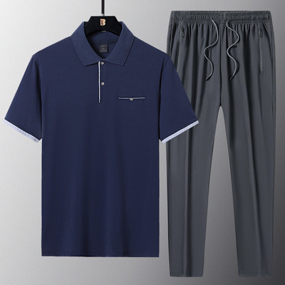 Vīriešu sporta komanda - divdaļīga blūze ar apkakli un apakšu