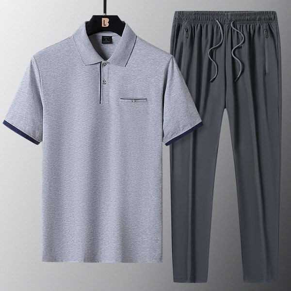 Vīriešu sporta komanda - divdaļīga blūze ar apkakli un apakšu