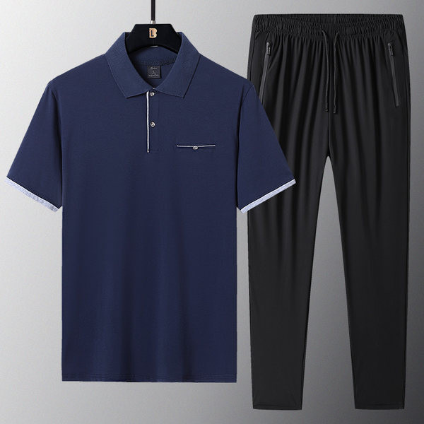 Vīriešu sporta komanda - divdaļīga blūze ar apkakli un apakšu