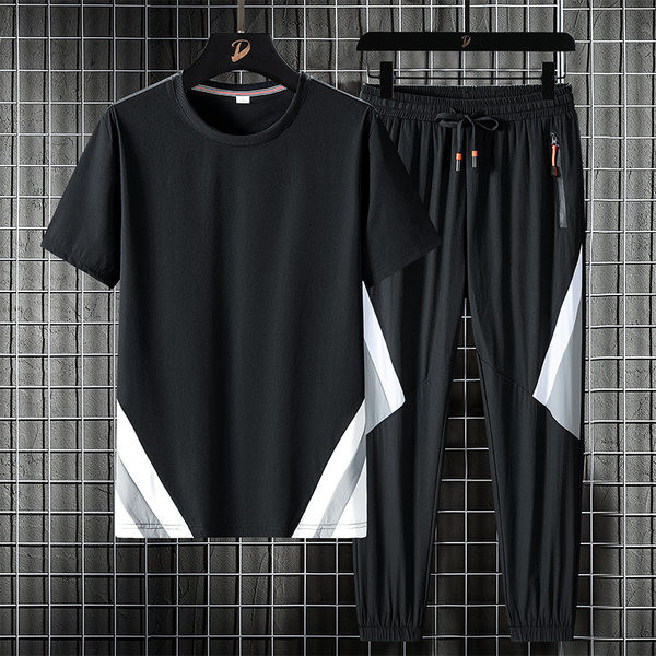 Vīriešu divdaļīgs komplekts - ar īsām piedurknēm augšā un apakšā