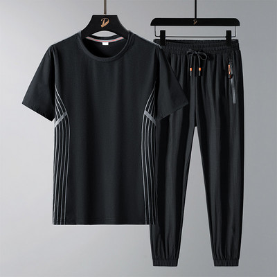 Ανδρική φόρμα - κοντομάνικο με κορδόνια και τσέπη