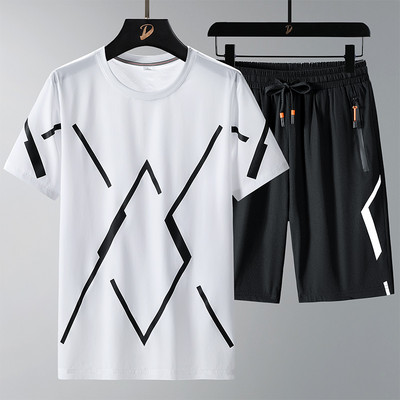 Ανδρική φόρμα - κοντομάνικο με κορδόνια και τσέπη