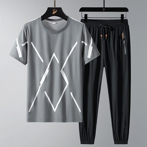 Ανδρική φόρμα - κοντομάνικο με κορδόνια και τσέπη