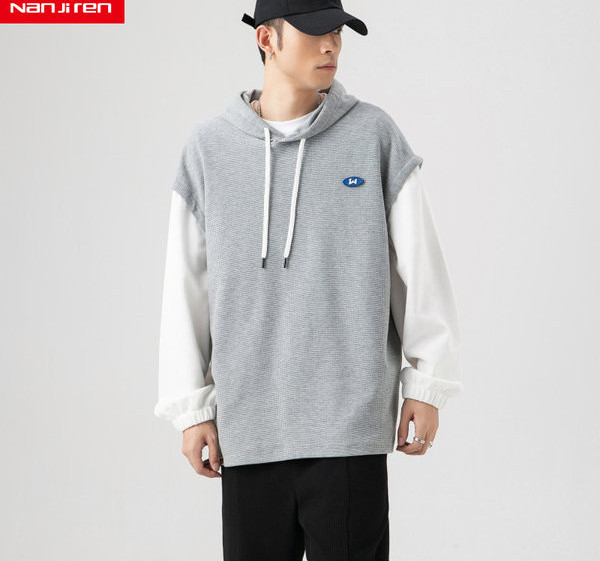 Casual ανδρικό αθλητικό σετ φούτερ και παντελόνι με κουκούλα 