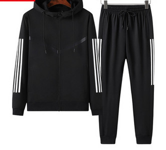 Sport modell férfi kétrészes szett cipzárral és kapucnival