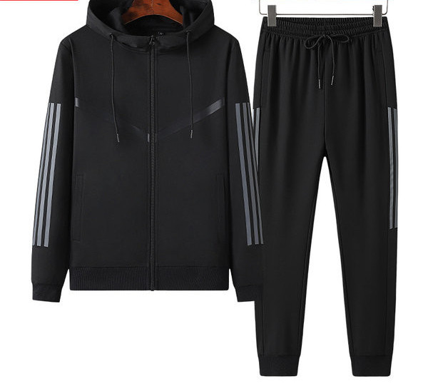 Sport modell férfi kétrészes szett cipzárral és kapucnival