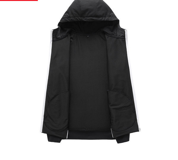 Ανδρική φόρμα με κουκούλα και φερμουάρ σε δύο χρώματα