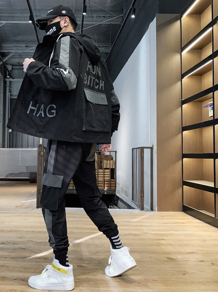 Vīriešu ikdienas jakas un bikšu komplekts ar kabatu