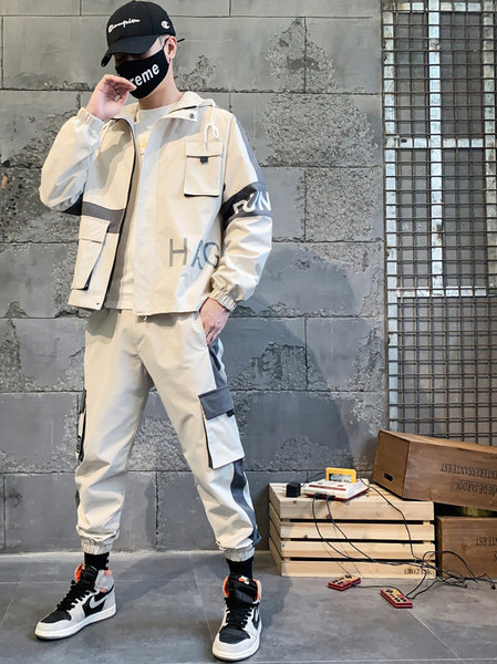 Vīriešu ikdienas jakas un bikšu komplekts ar kabatu