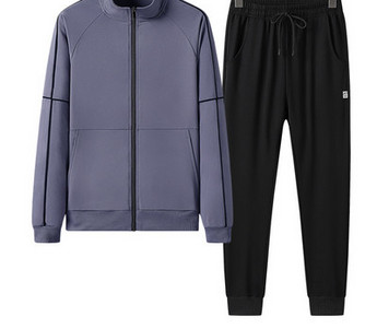 Αθλητικό σετ  για άνδρες, επάνω μέρος με φερμουάρ και παντελόνι με κορδόνια