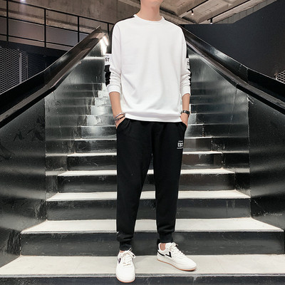 Antarktiszi tavaszi és őszi alkalmi szett 2022-es férfi új koreai változata a divatos hozzáillő fejsport szabadidőszettből