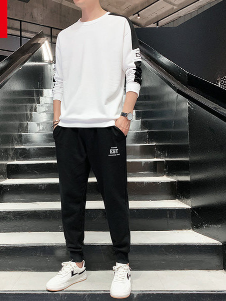 Antarktiszi tavaszi és őszi alkalmi szett 2022-es férfi új koreai változata a divatos hozzáillő fejsport szabadidőszettből