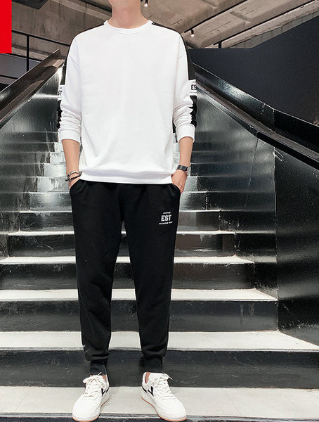 Antarktiszi tavaszi és őszi alkalmi szett 2022-es férfi új koreai változata a divatos hozzáillő fejsport szabadidőszettből